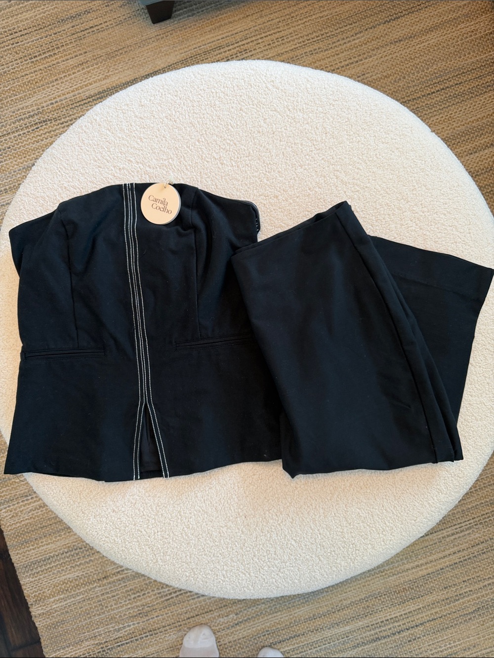 NWT Black Women's Strapless Top with Peddle Pusher Pant